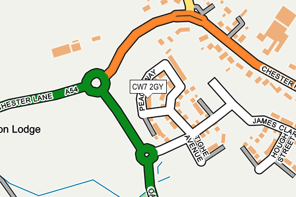 CW7 2GY map - OS OpenMap – Local (Ordnance Survey)