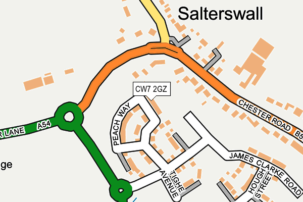 CW7 2GZ map - OS OpenMap – Local (Ordnance Survey)