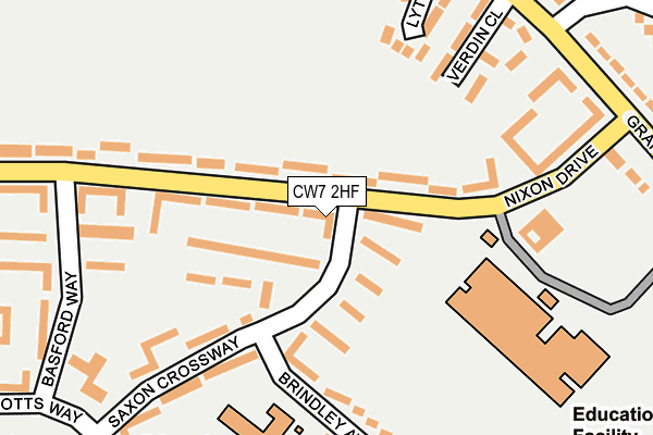 CW7 2HF map - OS OpenMap – Local (Ordnance Survey)