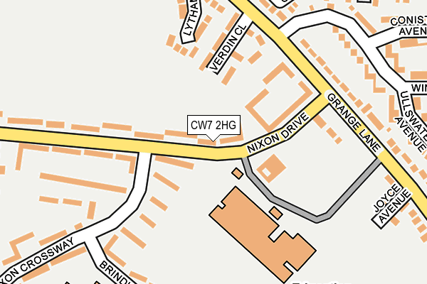 CW7 2HG map - OS OpenMap – Local (Ordnance Survey)