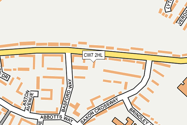 CW7 2HL map - OS OpenMap – Local (Ordnance Survey)