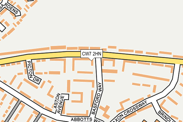 CW7 2HN map - OS OpenMap – Local (Ordnance Survey)