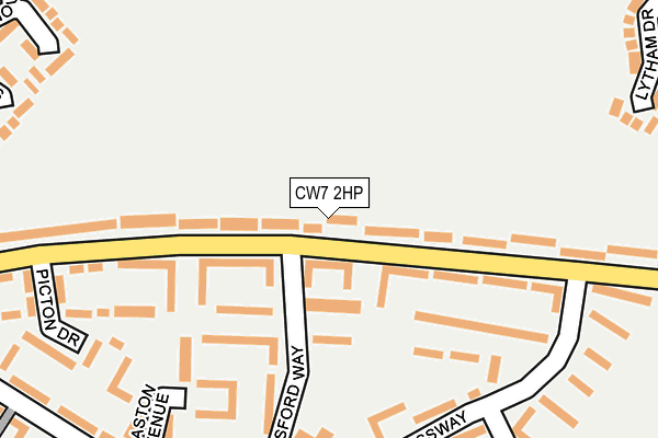 CW7 2HP map - OS OpenMap – Local (Ordnance Survey)