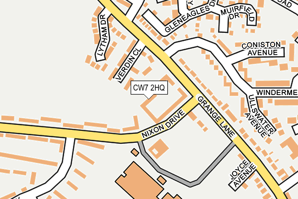 CW7 2HQ map - OS OpenMap – Local (Ordnance Survey)