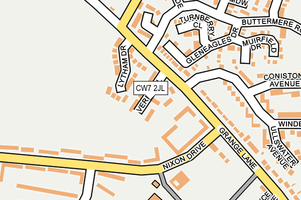 CW7 2JL map - OS OpenMap – Local (Ordnance Survey)