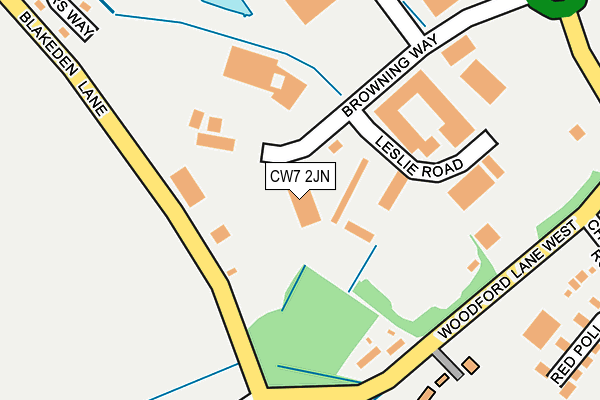 CW7 2JN map - OS OpenMap – Local (Ordnance Survey)