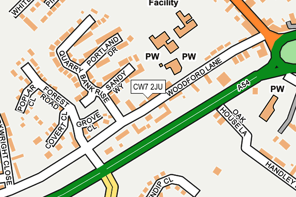 CW7 2JU map - OS OpenMap – Local (Ordnance Survey)