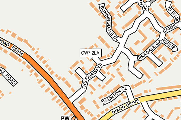CW7 2LA map - OS OpenMap – Local (Ordnance Survey)