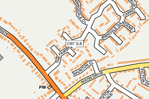 CW7 2LB map - OS OpenMap – Local (Ordnance Survey)