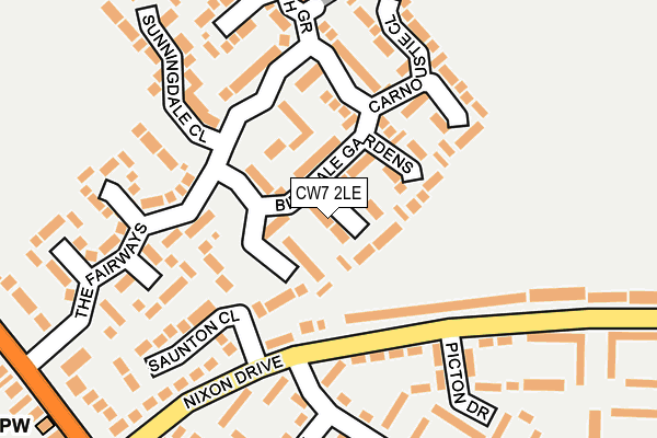 CW7 2LE map - OS OpenMap – Local (Ordnance Survey)
