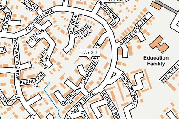 CW7 2LL map - OS OpenMap – Local (Ordnance Survey)