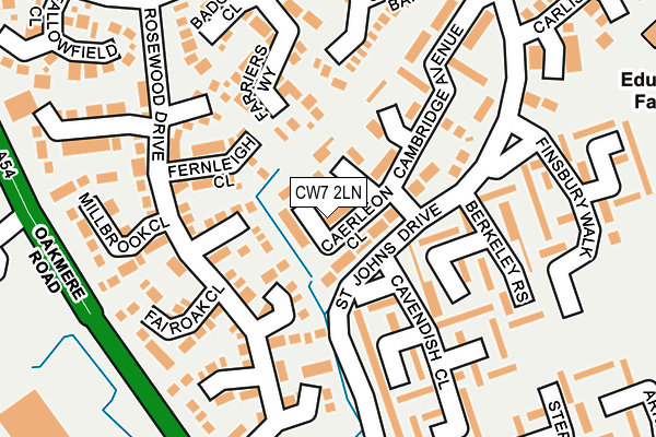 CW7 2LN map - OS OpenMap – Local (Ordnance Survey)