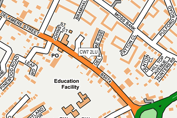 CW7 2LU map - OS OpenMap – Local (Ordnance Survey)