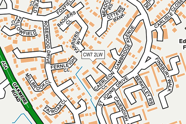 CW7 2LW map - OS OpenMap – Local (Ordnance Survey)