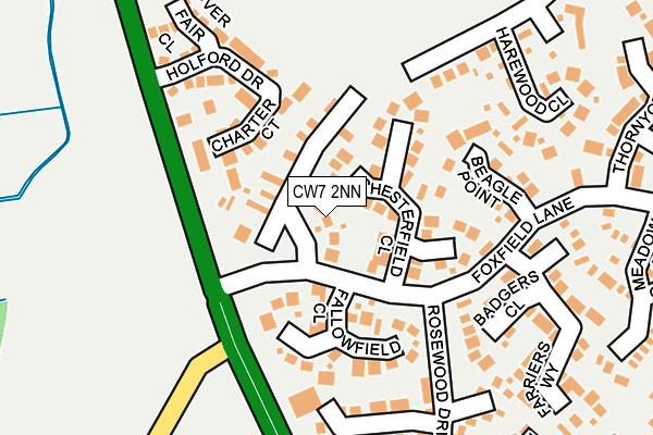 CW7 2NN map - OS OpenMap – Local (Ordnance Survey)