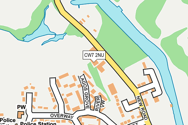 CW7 2NU map - OS OpenMap – Local (Ordnance Survey)