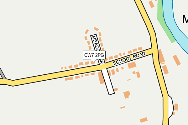 CW7 2PG map - OS OpenMap – Local (Ordnance Survey)