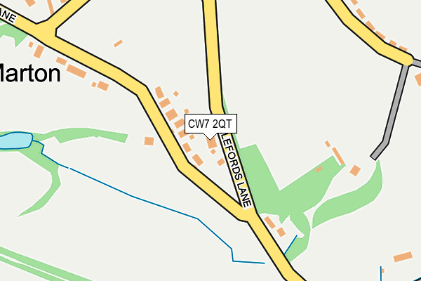 CW7 2QT map - OS OpenMap – Local (Ordnance Survey)