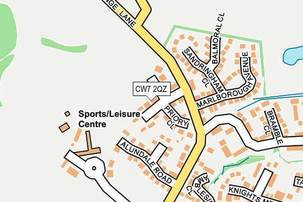 CW7 2QZ map - OS OpenMap – Local (Ordnance Survey)