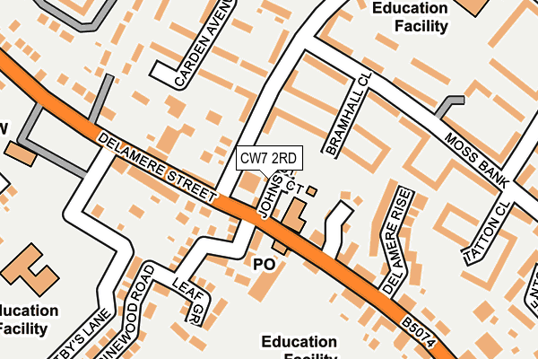 CW7 2RD map - OS OpenMap – Local (Ordnance Survey)