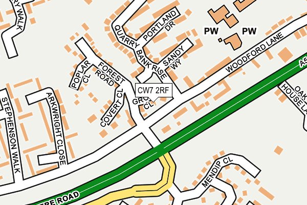 CW7 2RF map - OS OpenMap – Local (Ordnance Survey)