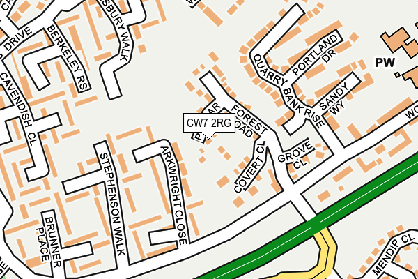 CW7 2RG map - OS OpenMap – Local (Ordnance Survey)