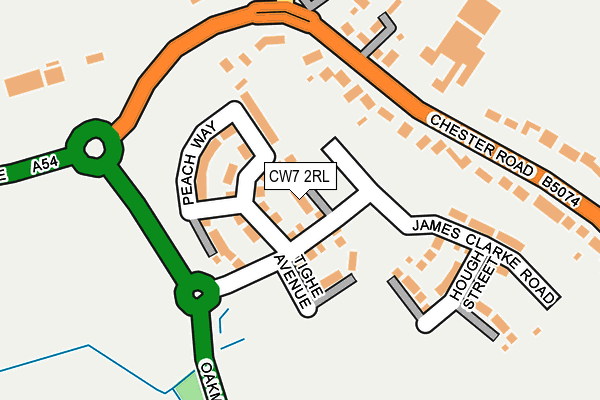 CW7 2RL map - OS OpenMap – Local (Ordnance Survey)