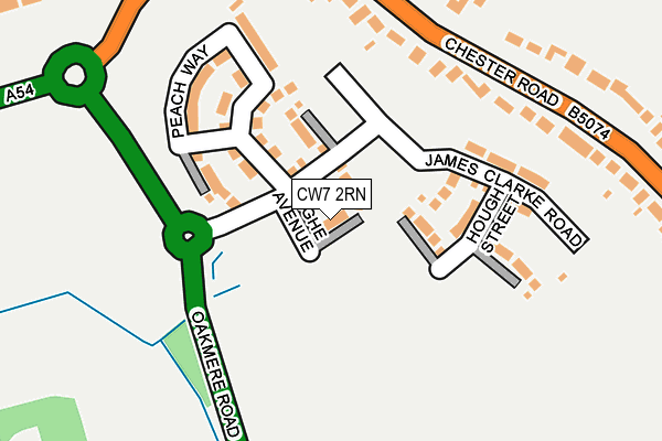 CW7 2RN map - OS OpenMap – Local (Ordnance Survey)