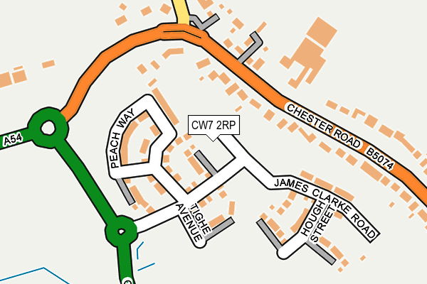 CW7 2RP map - OS OpenMap – Local (Ordnance Survey)