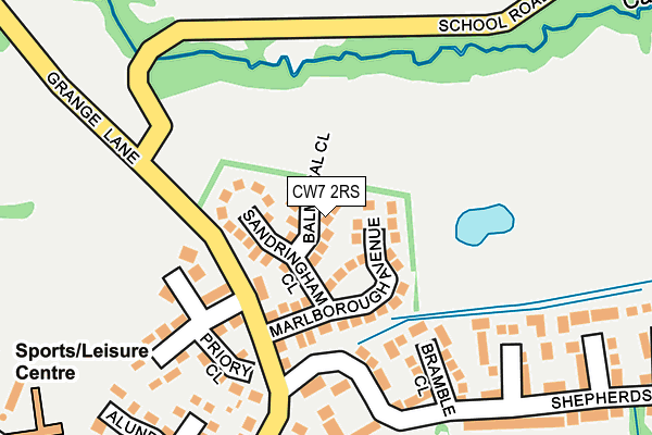 CW7 2RS map - OS OpenMap – Local (Ordnance Survey)