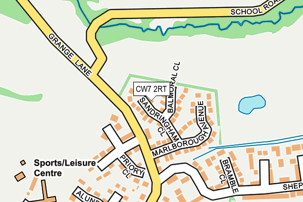 CW7 2RT map - OS OpenMap – Local (Ordnance Survey)