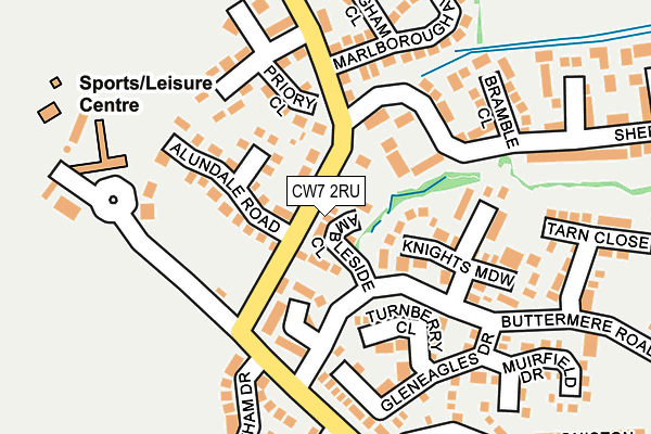 CW7 2RU map - OS OpenMap – Local (Ordnance Survey)