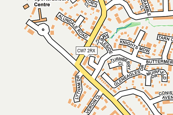 CW7 2RX map - OS OpenMap – Local (Ordnance Survey)