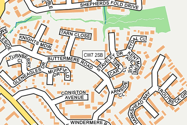 CW7 2SB map - OS OpenMap – Local (Ordnance Survey)