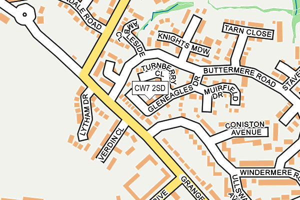 CW7 2SD map - OS OpenMap – Local (Ordnance Survey)