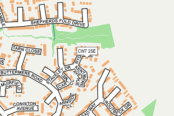 CW7 2SE map - OS OpenMap – Local (Ordnance Survey)