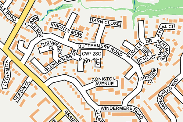 CW7 2SG map - OS OpenMap – Local (Ordnance Survey)