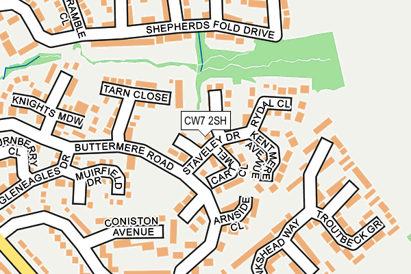 CW7 2SH map - OS OpenMap – Local (Ordnance Survey)
