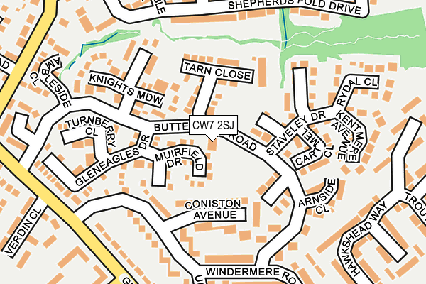 CW7 2SJ map - OS OpenMap – Local (Ordnance Survey)