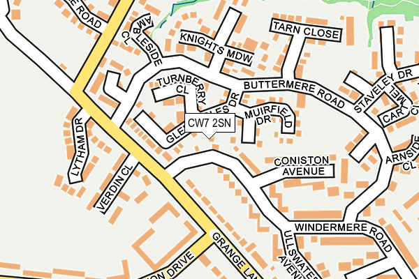 CW7 2SN map - OS OpenMap – Local (Ordnance Survey)