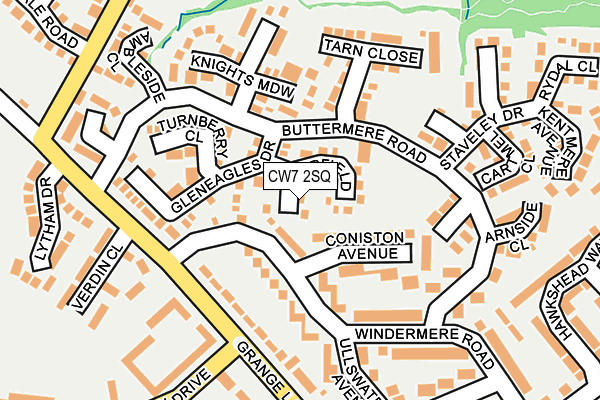 CW7 2SQ map - OS OpenMap – Local (Ordnance Survey)