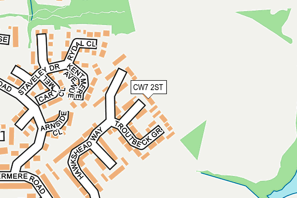CW7 2ST map - OS OpenMap – Local (Ordnance Survey)