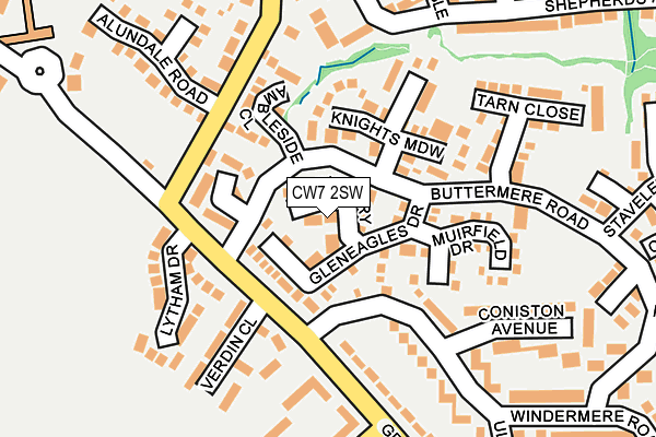 CW7 2SW map - OS OpenMap – Local (Ordnance Survey)