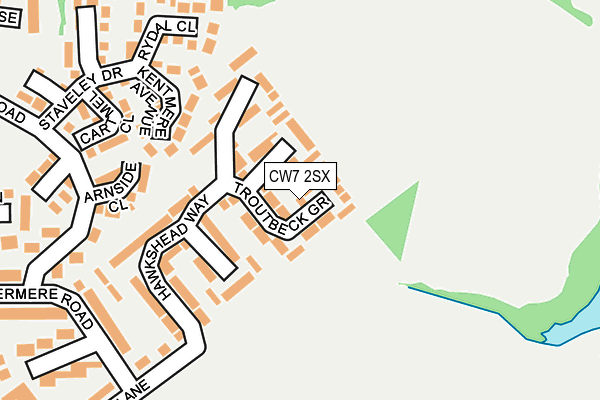 CW7 2SX map - OS OpenMap – Local (Ordnance Survey)