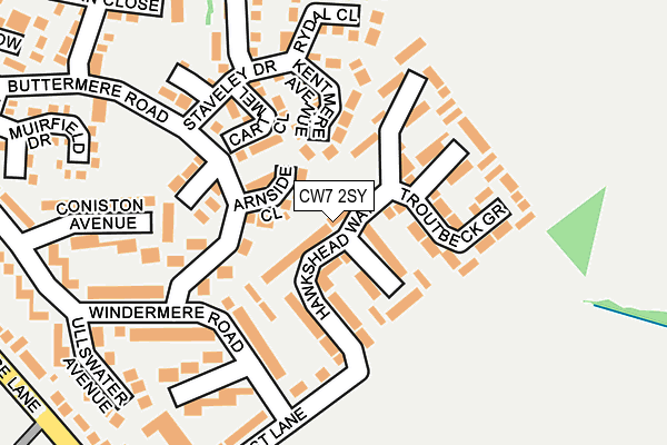CW7 2SY map - OS OpenMap – Local (Ordnance Survey)
