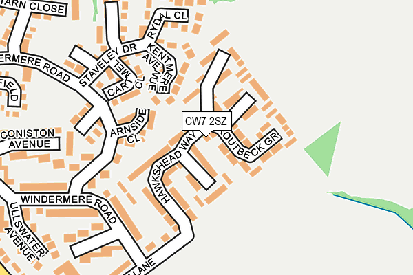 CW7 2SZ map - OS OpenMap – Local (Ordnance Survey)