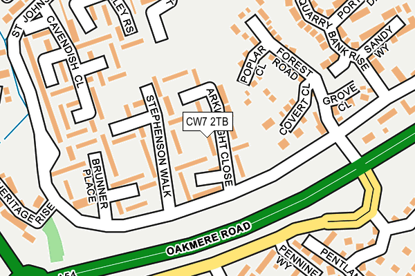 CW7 2TB map - OS OpenMap – Local (Ordnance Survey)