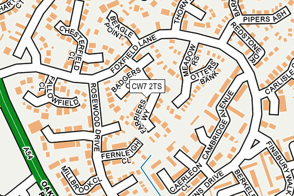 CW7 2TS map - OS OpenMap – Local (Ordnance Survey)