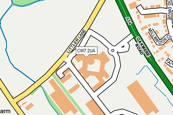 CW7 2UA map - OS OpenMap – Local (Ordnance Survey)