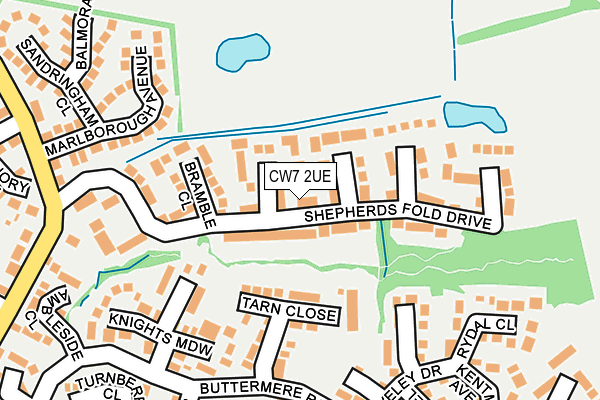 CW7 2UE map - OS OpenMap – Local (Ordnance Survey)